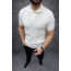Erkek Yazlık Triko Tişört Kısa Kol Polo Yaka Düğmeli T-Shirt - Beyaz