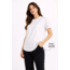 Basic T-Shirt Kısa Kol Bisiklet Yaka Oval Kesim Tişört - Beyaz