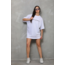 Baskılı T-Shirt Kısa Kol Bisiklet Yaka Regular Rahat Kalıp Günlük Tişört - Beyaz