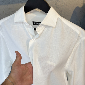 ZEGNA %100 Ham Keten Gömlek