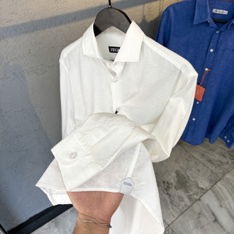 ZEGNA %100 Ham Keten Gömlek
