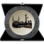 30 cm Ankara Silüet Gümüş Simli Hediyelik Tabak + Kadife Kutu