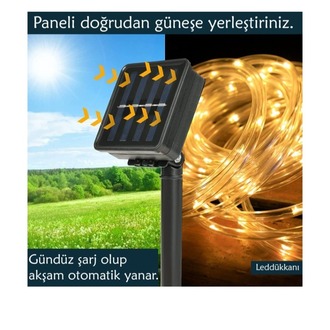 Solar Güneş Enerjili 10 Metre Neon Gün Işığı Şerit Flexible Dış Mekan Su Geçirmez