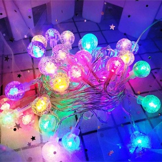 Mini Kristal Top Led 5 Metre 28 Led Dekoratif RGB Şık Işık Dizeleri Yılbaşı Ağacı