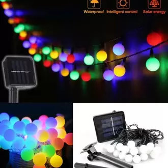 Solar 5 Metre 28 Led RGB Çok Renkli Boncuk Güneş Enerjili Led