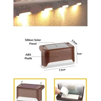 Solar Köşebent 4 Adet Merdiven Veranda Bahçe Güneş Enerjili Led Aydınlatma
