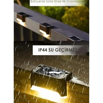 Solar Köşebent 4 Adet Merdiven Veranda Bahçe Güneş Enerjili Led Aydınlatma