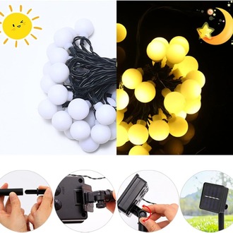 Solar 5 Metre 28 Led Sarı Boncuk Güneş Enerjili Led
