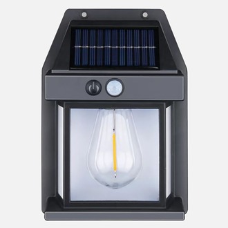 Solar Led Aplik Rustik Ampul Sensörlü Güneş Enerjili Duvar Aydınlatması