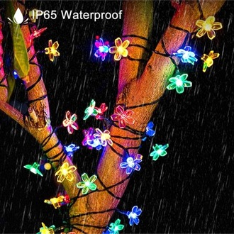 Solar 50 LED Papatya 5 Metre RGB 8 Kademeli Çiçek Güneş Enerjili Aydınlatma
