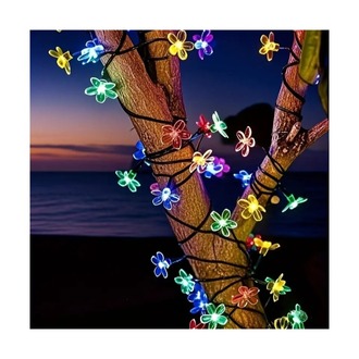 Solar 50 LED Papatya 5 Metre RGB 8 Kademeli Çiçek Güneş Enerjili Aydınlatma