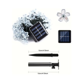 Solar 50 LED Papatya 5 Metre RGB 8 Kademeli Çiçek Güneş Enerjili Aydınlatma