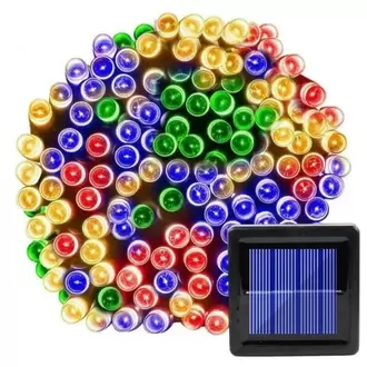 Solar 12 Metre RGB Karışık Renkli 100 Ledli Boncuk Led Güneş Enerjili