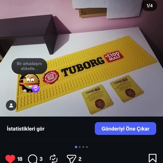 Tuborg Büyük Boy Bar Matı Yeni Model