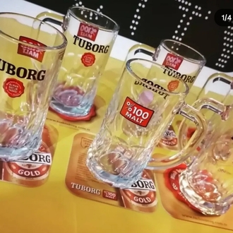 Tuborg Alman Mühürlü 0.7l Kulplu bardak 
