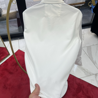 Premium Gizli düğme detay Slim Fit beyaz Gömlek