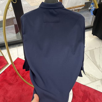 Premium Gizli düğme detay Slim Fit lacivert Gömlek