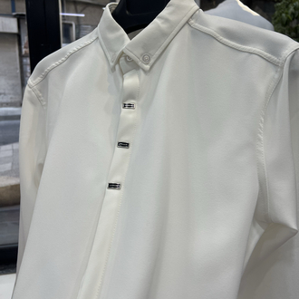 Premium Gizli düğme detay Slim Fit beyaz Gömlek