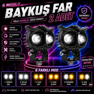 6 Modlu Baykuş Far 2 Adet