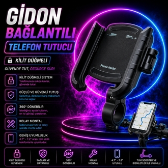 Premium Ayarlı Ve Kilit Sistemli Telefon Tutucusu 