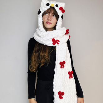 Hello kitty kapüşonlu atkı