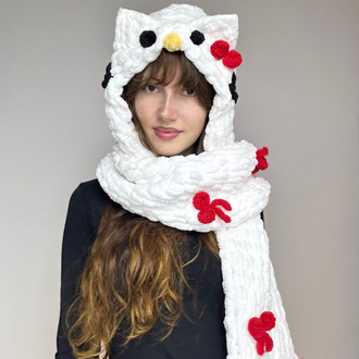 Hello kitty kapüşonlu atkı