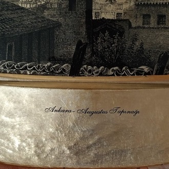 PAŞABAHÇE , AUGUSTUS TAPINAĞI GÖRSELLİ CAM TABAK ÇOK NADİR.