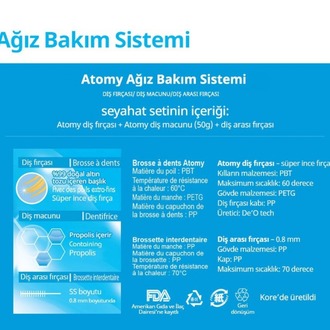 ATOMY, GÜNLÜK KULLANIM, SEYAHAT AĞIZ BAKIM SETİ. YENİ ÜRÜNDÜR.
