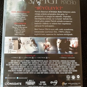 AMERİKAN SAPIĞI - AMERICAN PSYCHO - DVD TR SEÇENEKLİ.