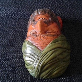 VINTAGE HEAD CHALKWARE - SIKH, HANDMADE.