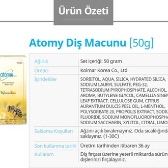 ATOMY, GÜNLÜK KULLANIM, SEYAHAT AĞIZ BAKIM SETİ. YENİ ÜRÜNDÜR.