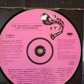 GREASE THE ORIGINAL LONDON CAST RECORDING. AUDIO CD.