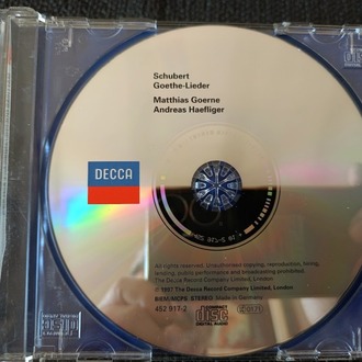 MATTHIAS GOERNE - ANDREAS HAEFLIGER CD ALBÜM.