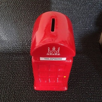 PORSELEN İNGİLİZ TELEFON KULUBESİ KUMBARA. (BÜYÜK BOY)
