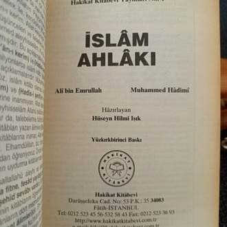 İSLÂM AHLÂKI - HÜSEYİN HİLMİ IŞIK