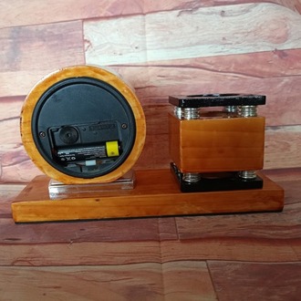 KALEMLİKLİ MASA SAATİ AHŞAP HAND MADE.
