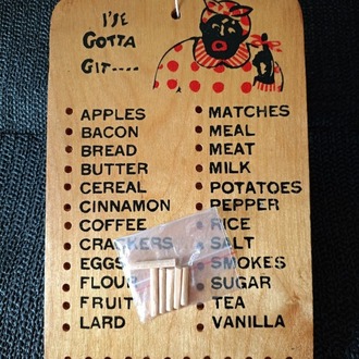 MUTFAK HATIRLATMA PANOSU. " I'SE GOTTA GIT "