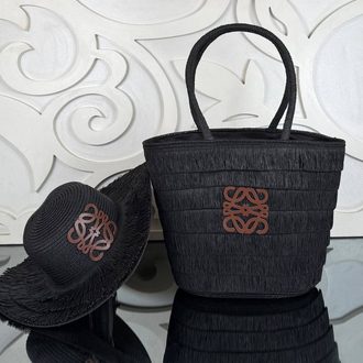 Loewe Raffia Tote Bag with Hat (Bag/Hat Set) 