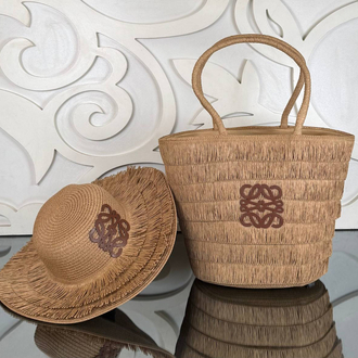 Loewe Raffia Tote Bag with Hat (Bag/Hat Set) 
