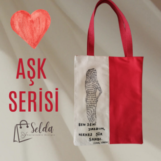 Aşk Serisi – Şiir Dokunuşlu Kişiye Özel Kanvas Çanta