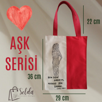 Aşk Serisi – Şiir Dokunuşlu Kişiye Özel Kanvas Çanta