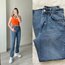 Zara Ultra Yüksek Bel Mavi Kesik Paça Mom Jean