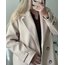 Blazer Model Taş Rengi Kaşe Kaban
