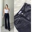 Zara Ultra Yüksek Bel Dizi Yırtık Antrasit Wide Leg Jean