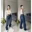 Zara Koyu Lacivert Wide Leg Jean
