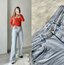 Mango Orta Bel Buz Mavisi Wide Leg Jean 