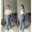Zara Yıkamalı Mavi Mom Jean