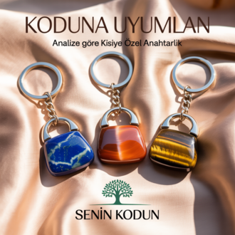 Koduna Uyumlanan Kişiye Özel Doğal Taş Anahtarlık (Analize Göre Hazırlanır)