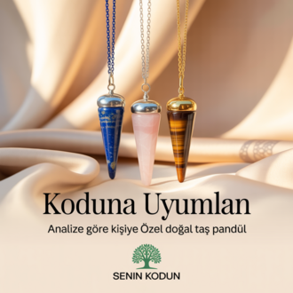 Koduna Özel Doğal Taş Pandül (Sarkaç) Sezgi • Netlik • Enerji Uyumu