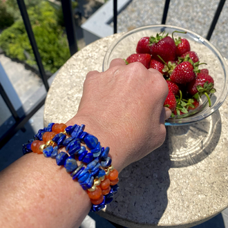 Lapis Lazuli & Karnelyan Akik Bileklik